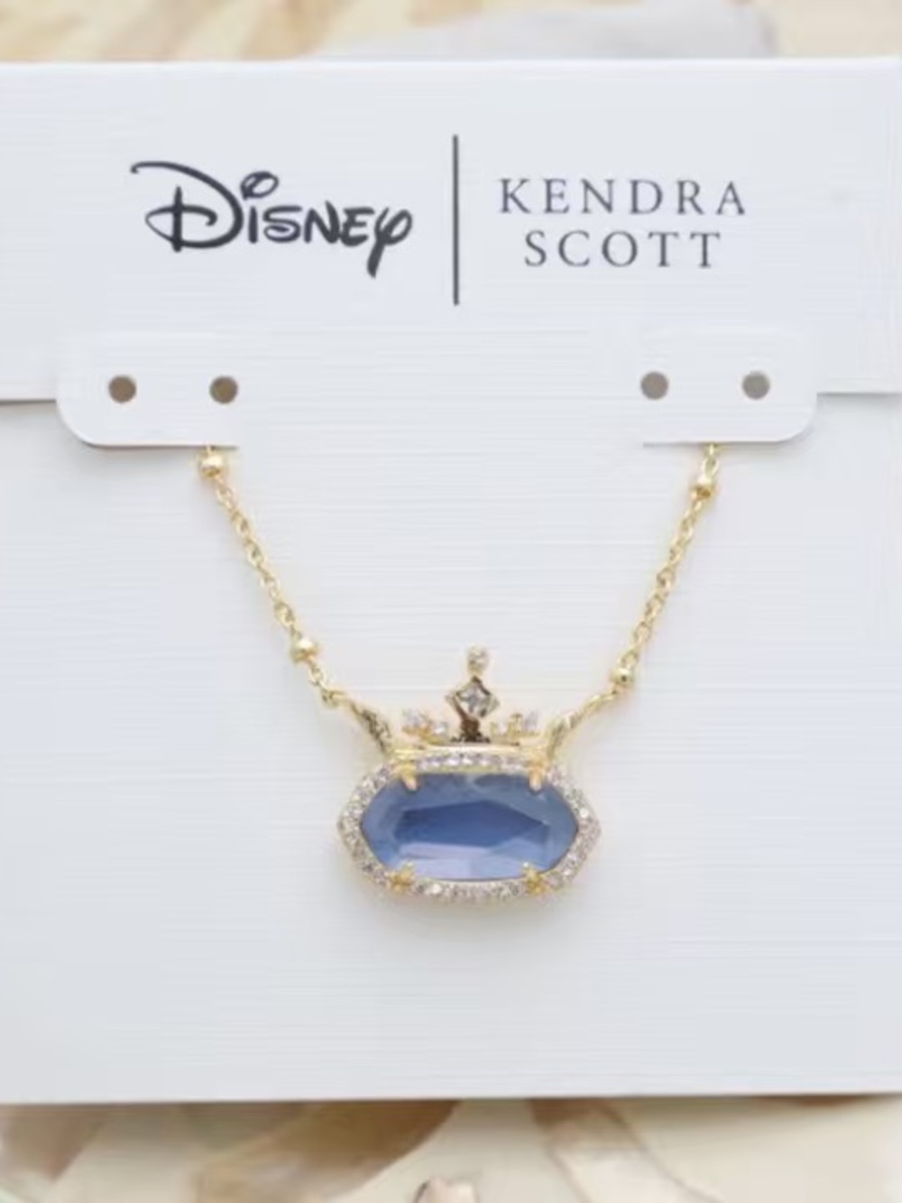 Kendra Scott Disney Elisa 'Kind' Necklace Gold Blue Mother Pearl